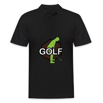 Golf - Golfen - Golfer - Männer Poloshirt - Schwarz - Vorne - Kai (181cm)