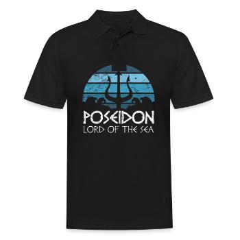 Poséidon trident Grèce cadeau méditerranéen - Polo Homme - noir - Devant - Kai (181cm)