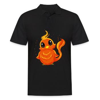 "CUTE PHOENIX" ~ Cute phoenix chick - Men's Polo Shirt - black - Front - Kai (181cm)
