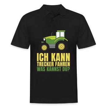 Ich kann Trecker fahren Traktor Landwirt Geschenk - Männer Poloshirt - Schwarz - Vorne - Kai (181cm)