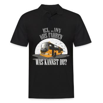 Ich kann Bus fahren Omnibus Busfahrer Geschenk - Männer Poloshirt - Schwarz - Vorne - Kai (181cm)