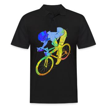 Bicycle Road Bike Cycling Sport Fitness - Men's Polo Shirt - black - Front - Kai (181cm)