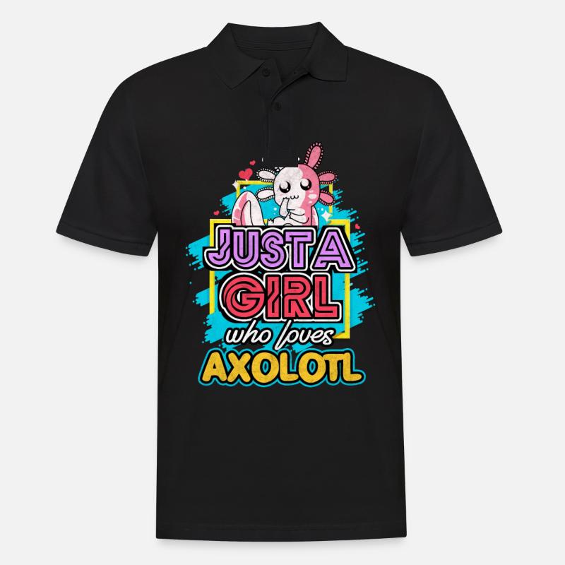Axolotl - Männer Poloshirt - Schwarz