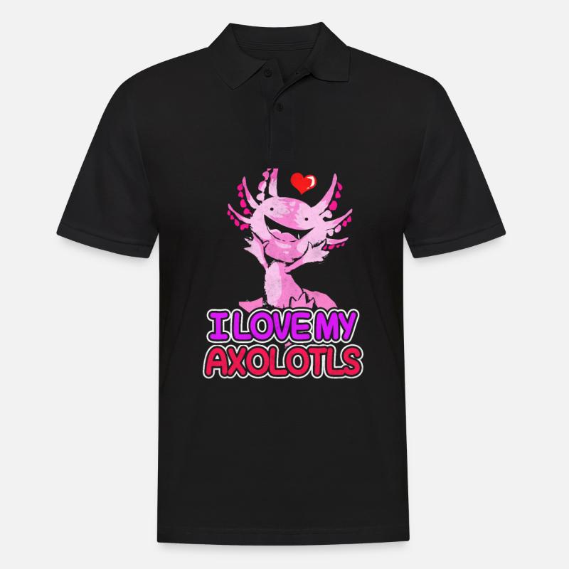 Axolotl - Männer Poloshirt - Schwarz