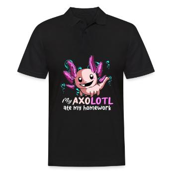 Axolotl Reptile Salamandre Aquarium Kawaii Lurch - Polo Homme - noir - Devant - Kai (181cm)