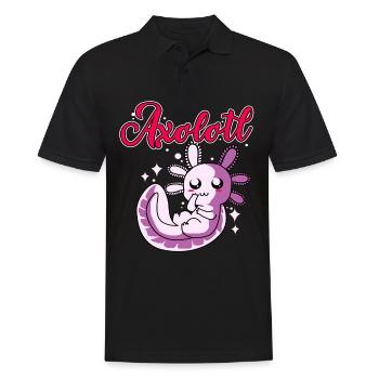 Axolotl Reptile Salamander Aquarium Kawaii Lurch - Männer Poloshirt - Schwarz - Vorne - Kai (181cm)