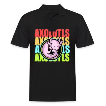Axolotl Reptile Salamander Aquarium Kawaii Lurch - Männer Poloshirt - Schwarz - Vorne - Kai (181cm)