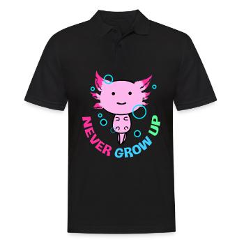 Axolotl Reptile Salamandre Aquarium Kawaii Lurch - Polo Homme - noir - Devant - Kai (181cm)