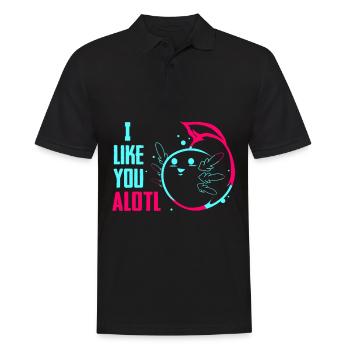 Axolotl Reptile Salamandre Aquarium Kawaii Lurch - Polo Homme - noir - Devant - Kai (181cm)