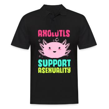 Axolotl Reptile Salamander Aquarium Kawaii Lurch - Männer Poloshirt - Schwarz - Vorne - Kai (181cm)