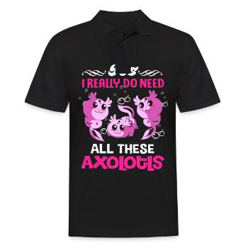 Axolotl Reptile Salamander Aquarium Kawaii Lurch - Männer Poloshirt - Schwarz - Vorne - Kai (181cm)