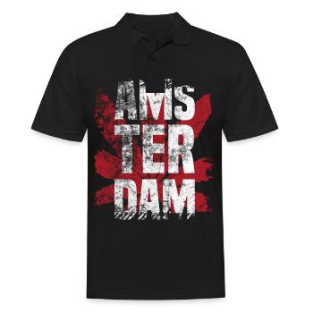 Amsterdam Holland Netherlands Marijuana Gift - Men's Polo Shirt - black - Front - Kai (181cm)