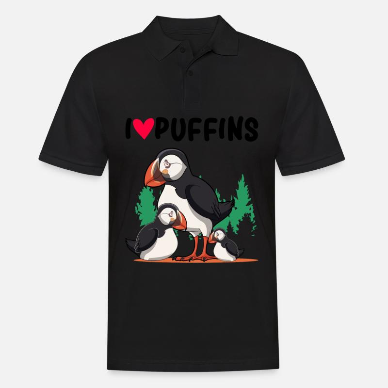 Papageientaucher - Männer Poloshirt - Schwarz