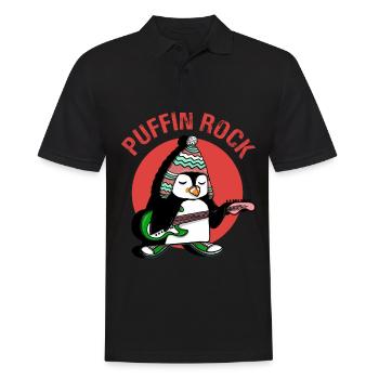 Papageientaucher - Männer Poloshirt - Schwarz - Vorne - Kai (181cm)