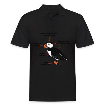 puffin - Men's Polo Shirt - black - Front - Kai (181cm)