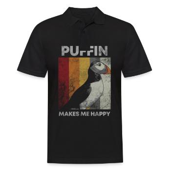 Puffin Island Papagei Taucher Vogel Nord Geschenk - Männer Poloshirt - Schwarz - Vorne - Kai (181cm)