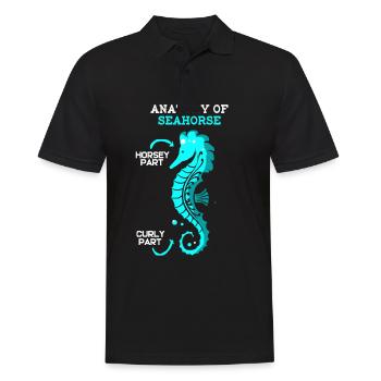 Seepferd Seepferdchen Retro Vintage Meer Geschenk - Männer Poloshirt - Schwarz - Vorne - Kai (181cm)