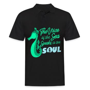 Seepferd - Männer Poloshirt - Schwarz - Vorne - Kai (181cm)