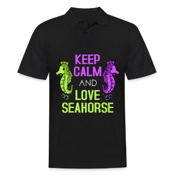 Seepferd - Männer Poloshirt - Schwarz - Vorne - Kai (181cm)
