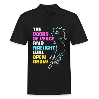 Seepferd - Männer Poloshirt - Schwarz - Vorne - Kai (181cm)