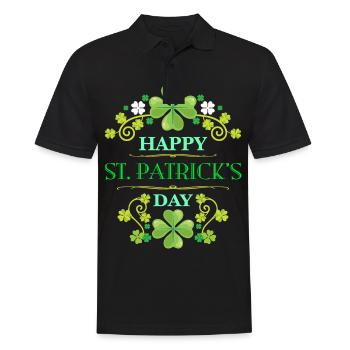 St. Patrick's Day - Men's Polo Shirt - black - Front - Kai (181cm)