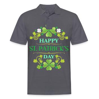 St. Patrick's Day - Men's Polo Shirt - charcoal grey - Front - Nico (186cm)