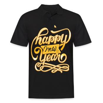 New Year Happy New Year - Men's Polo Shirt - black - Front - Kai (181cm)