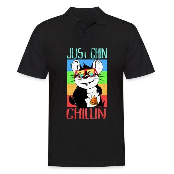 Chinchilla - Männer Poloshirt - Schwarz - Vorne - Kai (181cm)
