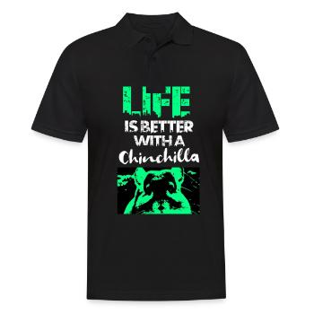 Chinchilla Geschenk Südamerika Nagetier Haustier - Männer Poloshirt - Schwarz - Vorne - Kai (181cm)