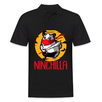 Chinchilla Cadeau Amérique du Sud Rongeur Pet - Polo Homme - noir - Devant - Kai (181cm)