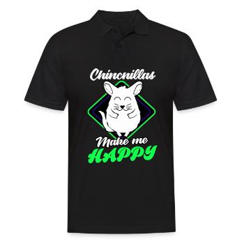 Chinchilla Cadeau Amérique du Sud Rongeur Pet - Polo Homme - noir - Devant - Kai (181cm)