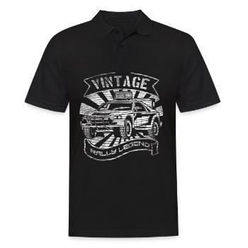 Vintage-Rallye - Männer Poloshirt - Schwarz - Vorne - Kai (181cm)