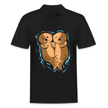 Otter - Männer Poloshirt - Schwarz - Vorne - Kai (181cm)