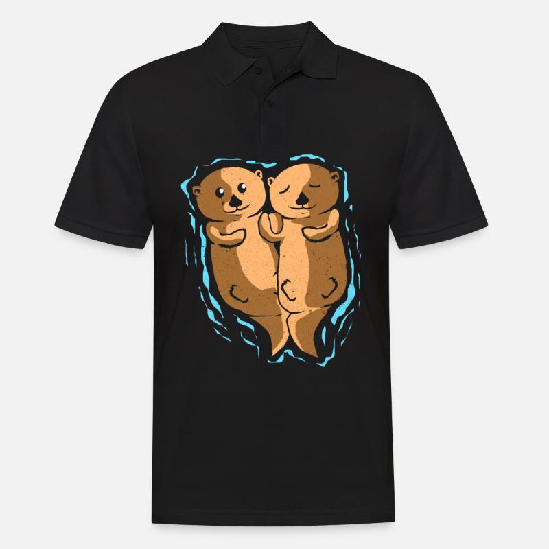 Otter - Männer Poloshirt - Schwarz