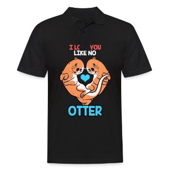 Otter - Männer Poloshirt - Schwarz - Vorne - Kai (181cm)