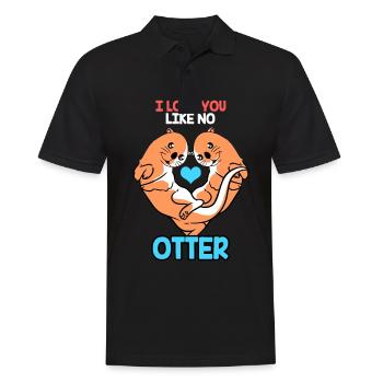 Otter Frettchen Marder Wasser Seeotter Biber Süß - Männer Poloshirt - Schwarz - Vorne - Kai (181cm)