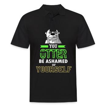 Otter Frettchen Marder Wasser Seeotter Biber Süß - Männer Poloshirt - Schwarz - Vorne - Kai (181cm)