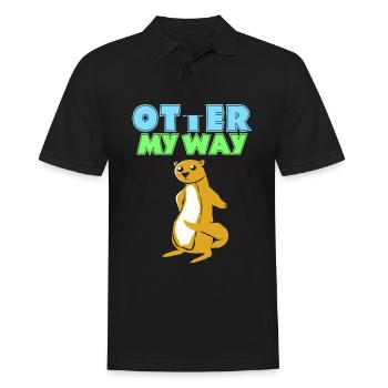 Otter Frettchen Marder Wasser Seeotter Biber Süß - Männer Poloshirt - Schwarz - Vorne - Kai (181cm)