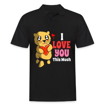 Otter Frettchen Marder Wasser Seeotter Biber Süß - Männer Poloshirt - Schwarz - Vorne - Kai (181cm)