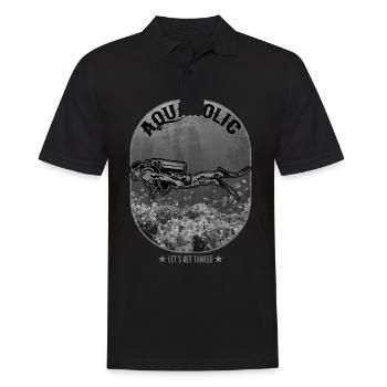 Aquaholic Scuba Diver - Männer Poloshirt - Schwarz - Vorne - Kai (181cm)