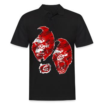 Affe Gorilla - Männer Poloshirt - Schwarz - Vorne - Kai (181cm)