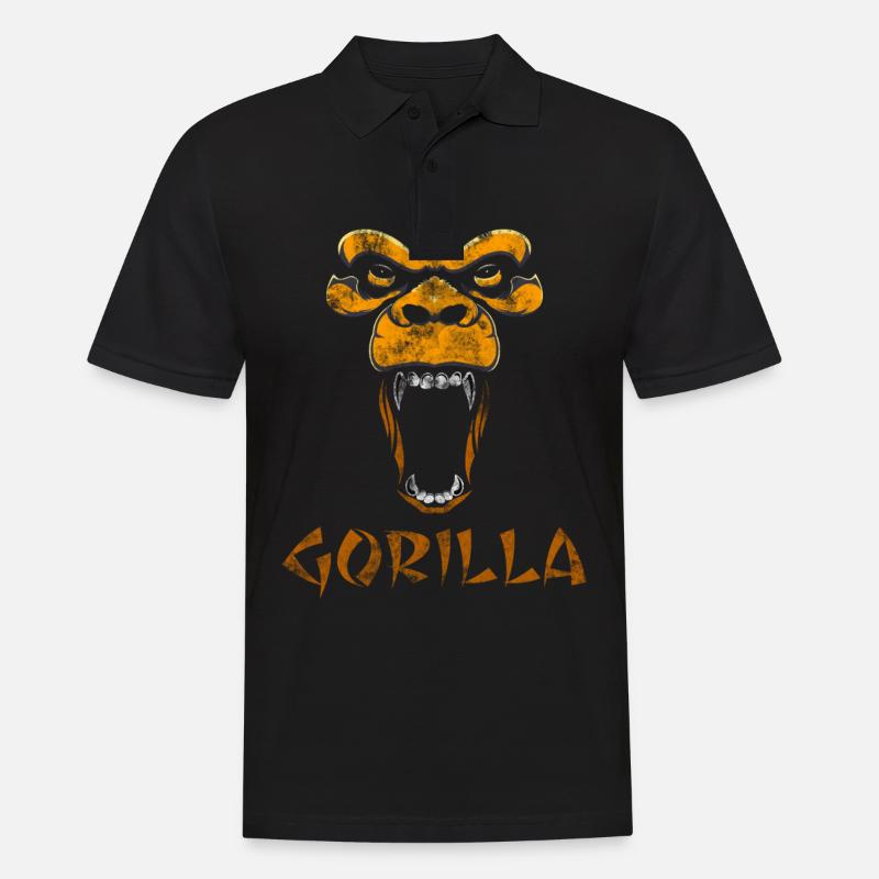 Gorille de singe - Polo Homme - noir