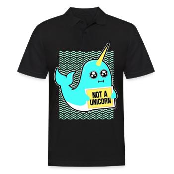 Narval cadeau de licorne Kawaii baleine plongée sous-marine - Polo Homme - noir - Devant - Kai (181cm)