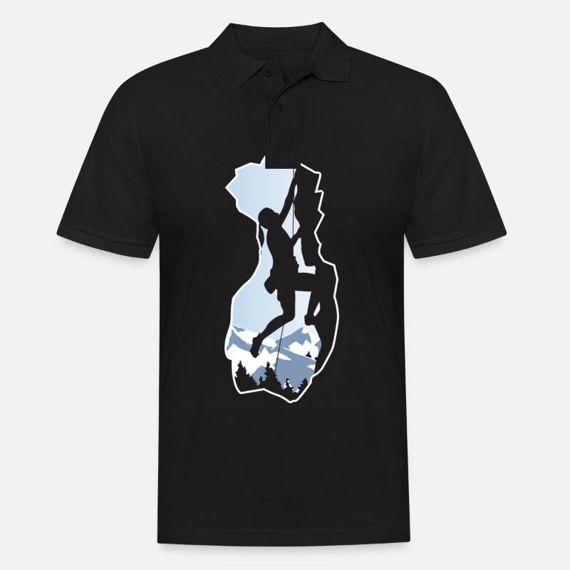 Bergsteigen - Männer Poloshirt - Schwarz