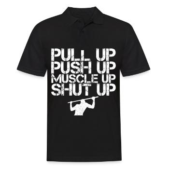 Calisthenics Bar Street Workout Muscle Up Cadeau - Polo Homme - noir - Devant - Kai (181cm)