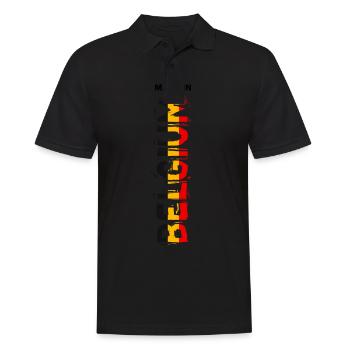 Belgien - Männer Poloshirt - Schwarz - Vorne - Kai (181cm)