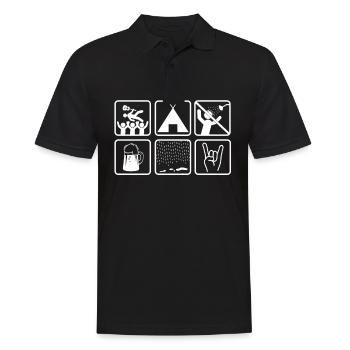 Conception de festival de musique drôle - Polo Homme - noir - Devant - Kai (181cm)