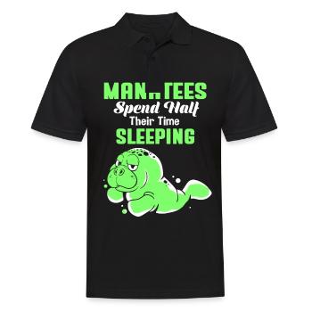 Lamantin Dugong Cochon de mer Sirenia Lamantin - Polo Homme - noir - Devant - Kai (181cm)