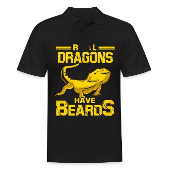 Bartagame - Männer Poloshirt - Schwarz - Vorne - Kai (181cm)