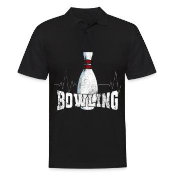 Bowling Kegeln Sport Geschenk - Männer Poloshirt - Schwarz - Vorne - Kai (181cm)